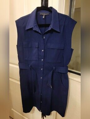 White House Black Market Navy Dress Size 14